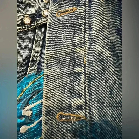 Vintage 90’s Statement Piece Flower Bedazzled Jacket- Rare- Peak 90’s-size: XL - Picture 16 of 16